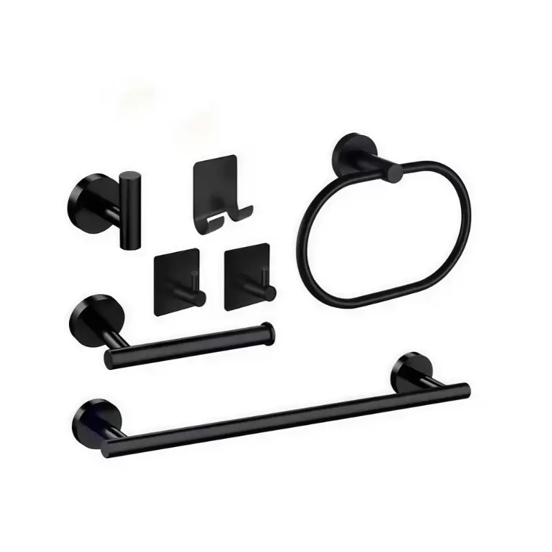 Accesorios Baño x7 Aura Negro
