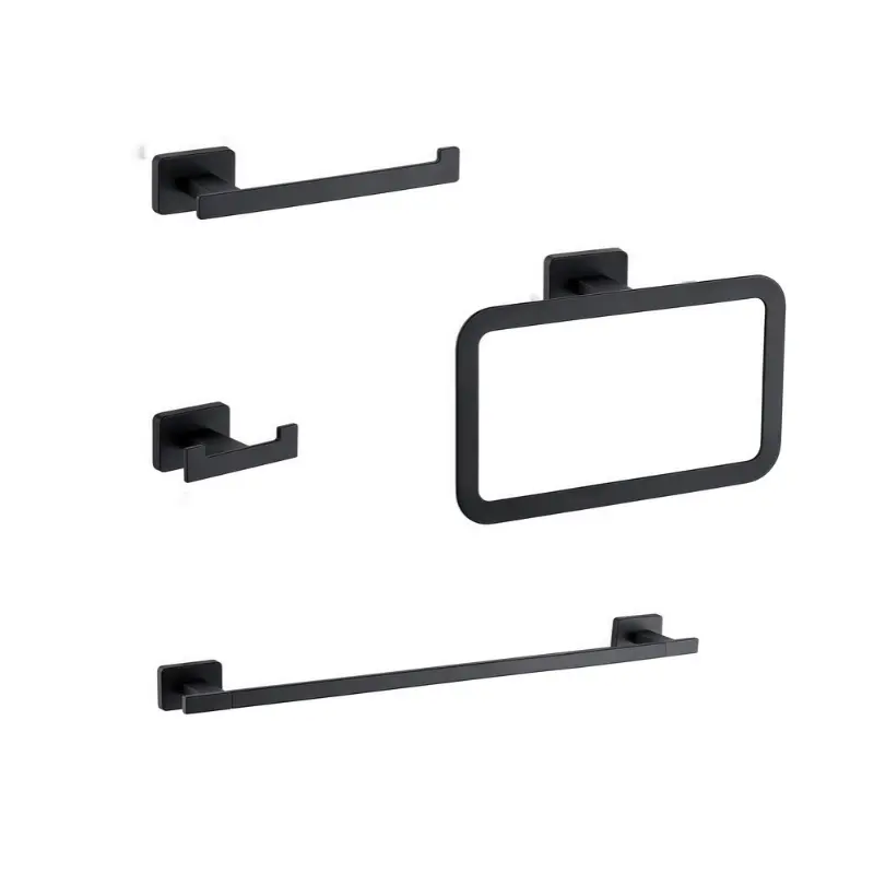 Accesorios Baño x4 Nova Negro
