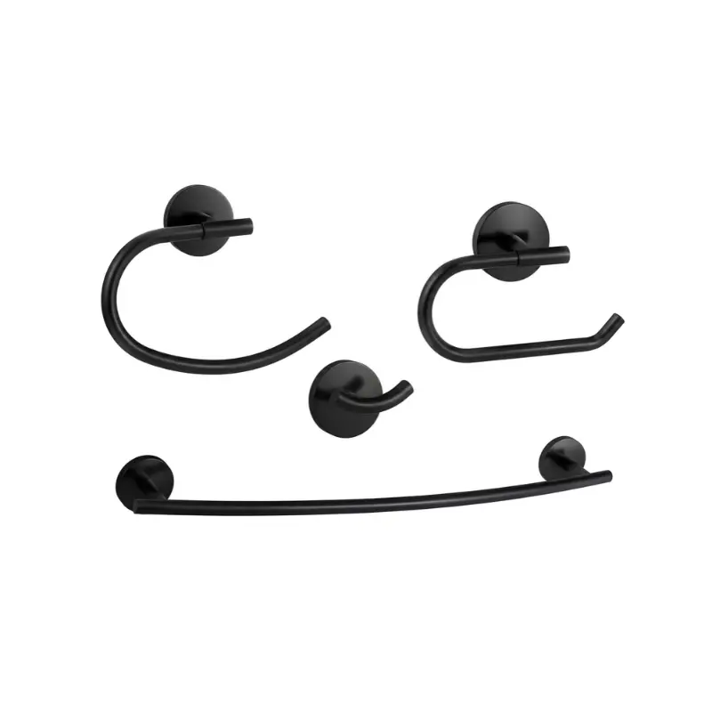 Accesorios Baño x4 Santorini Negro Mate
